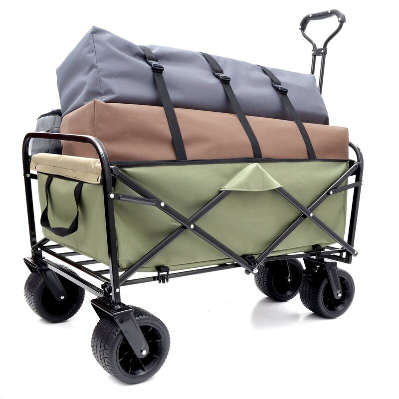 440 lb Collapsible Floral Wagon Cart with 360° Swivel Wheels