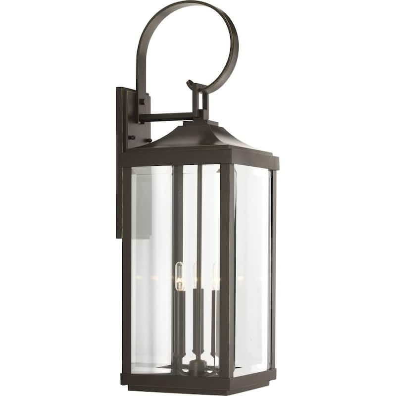 Gibbes Street 3-light Bronze Traditional Outdoor Wall Lantern Light - 27.380" x 15.500" x 14.120"
