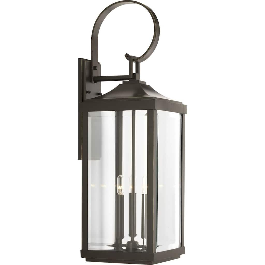 Gibbes Street 3-light Bronze Traditional Outdoor Wall Lantern Light - 27.380" x 15.500" x 14.120"