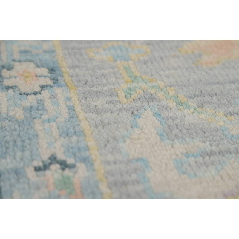Oushak Indian Area Rug Handmade Beige Wool Carpet - 8'0" x 10'5"