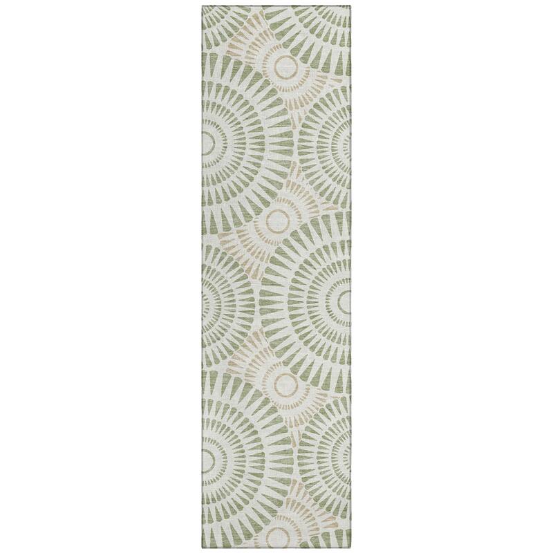 Machine Washable Indoor/ Outdoor Chantille Contemporary Burst Rug