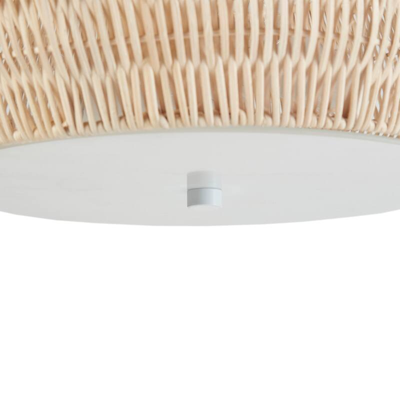 INK+IVY Mililani Boho Bamboo Flush Mount Ceiling Light