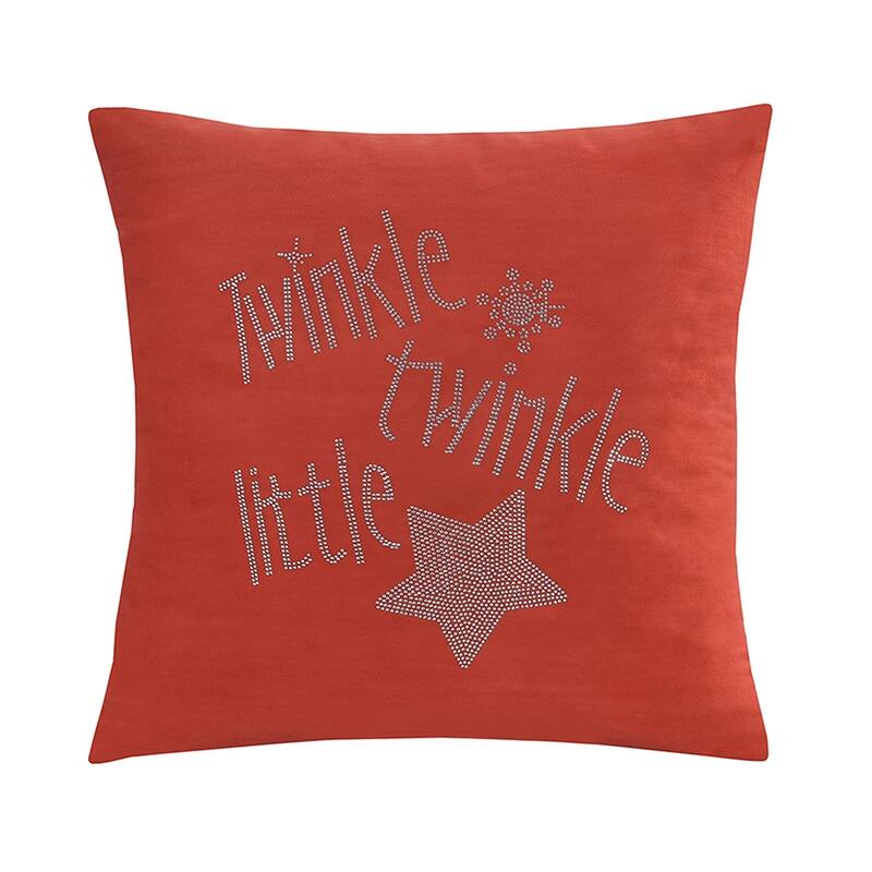 Violet Linen Seasonal Xmas Christmas Holiday Glowing Pattern, 18 Inch x 18 Inch, Square, Decorative Accent Throw Pillow - Twinkle