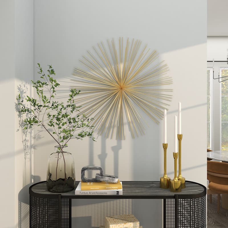 Metal Starburst Large 3D Home Wall Decor - Gold - Roche River Decor