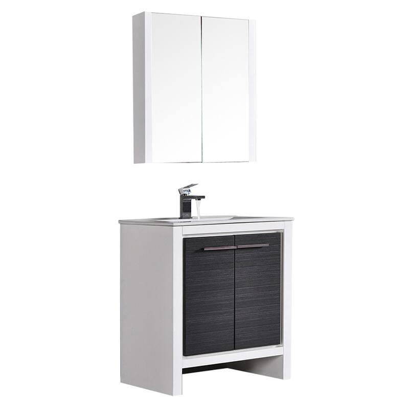 Solid Wood Bathroom Vanity with Mirror Medicine Cabinet