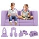 preview thumbnail 1 of 8, Gymax 8 PCS Modular Kids Play Couch Sofa w/ Suede Fabric Cover Purple