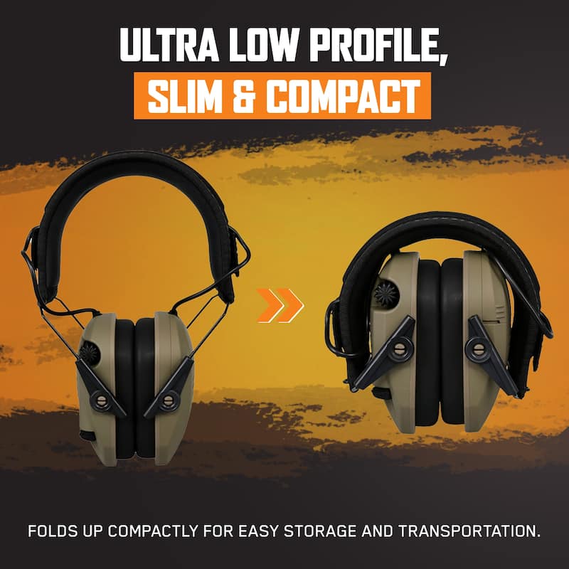 Walker's Razor Slim Shooter Electronic Hearing Earmuff, Tan Patriot (3 Pack) - 0.98