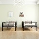 preview thumbnail 8 of 14, Black Twin over Twin Size Metal Bunk Bed with Ladder and high Guardrail, Able to Split, Metal Bunk Bed, Storage Space