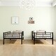 preview thumbnail 4 of 9, Modern Twin Over Twin Size Metal Frame Bunk Bed with Ladder and High Guardrail, Able to Split, Storage Space