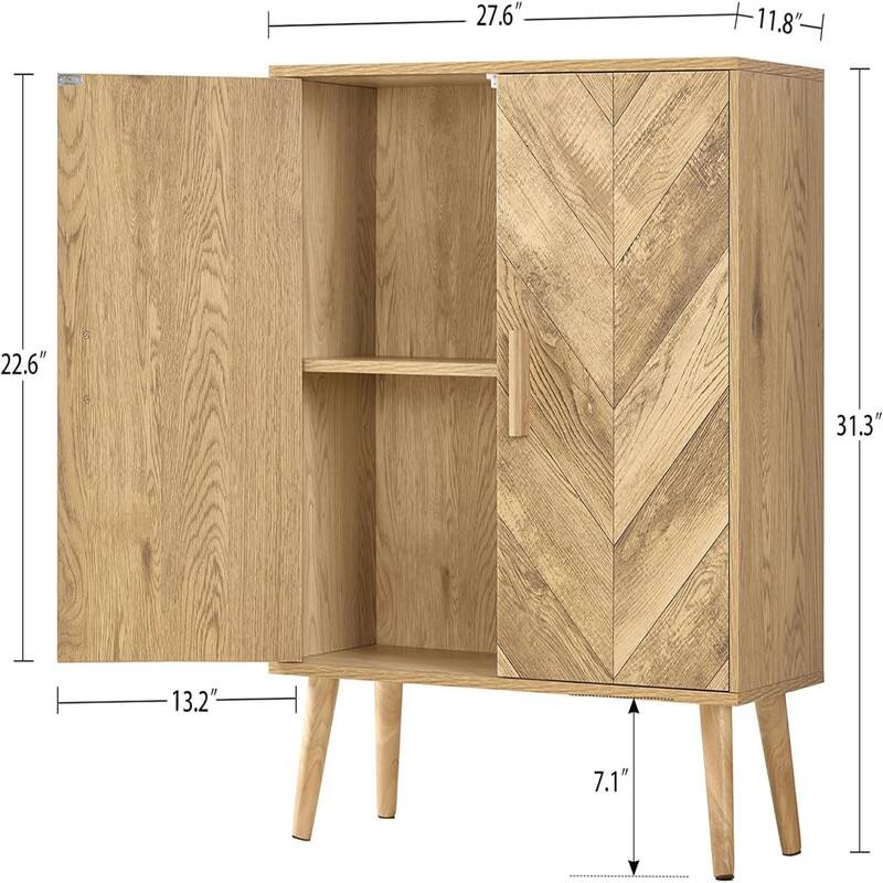 uffet Cabinet with Adjustable Shelf - 11.8"D x 27.6"W x 31.3"H