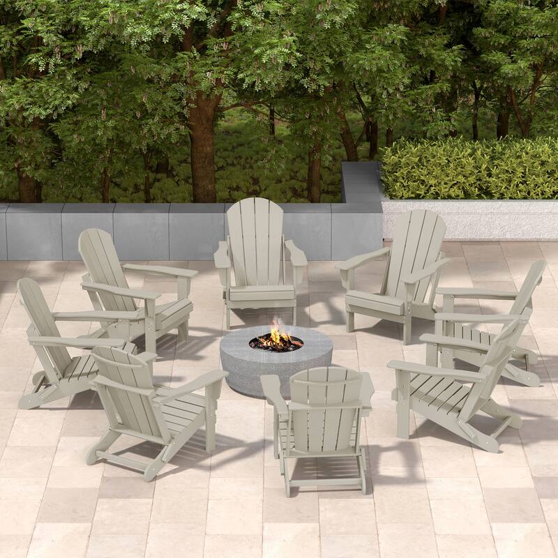 Laguna Hdpe All Weather Outdoor Patio Foldable Adirondack Chairs (Set Of 8)