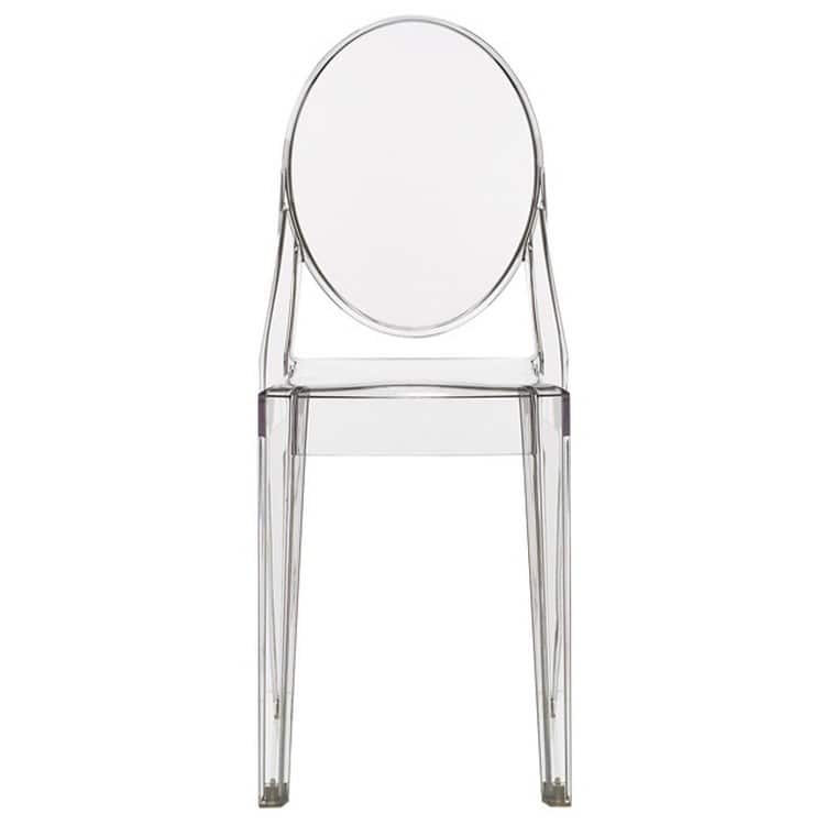 Clear Modern Dining Molded Armless No Arm Side Chairs Stacking Plastic Home Office Kitchen Work Bedroom Designer - Clear
