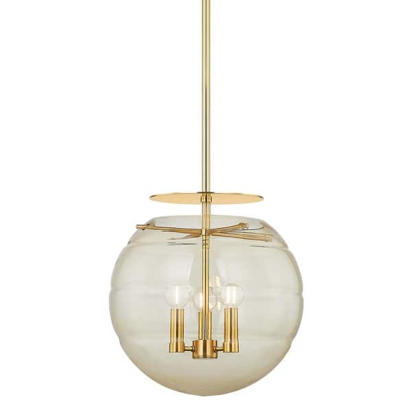 slide 2 of 6, Hudson Valley Lighting 1343 Gill 3 Light 15" Wide Pendant Aged Brass