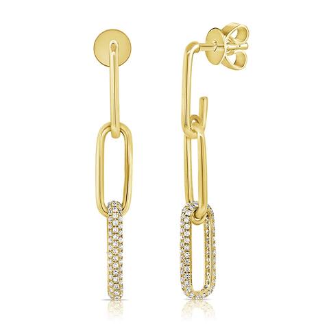 Joelle Diamond Pave Paperclip Link Chain Drop Earrings 2/5 ct. t.w. 14k Gold Gifts for Her