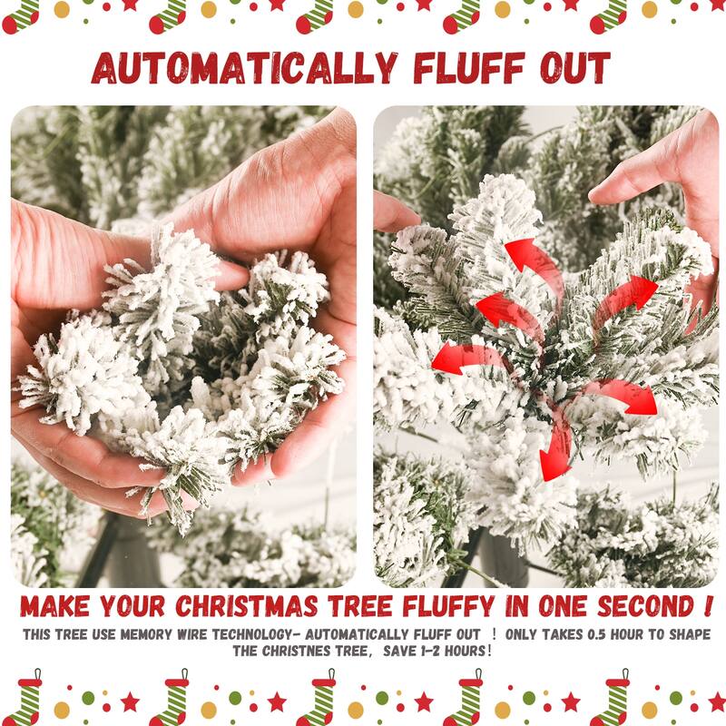 PVC/Pine Needle Mixed Automatic Flocking Christmas Tree with Metal Stand