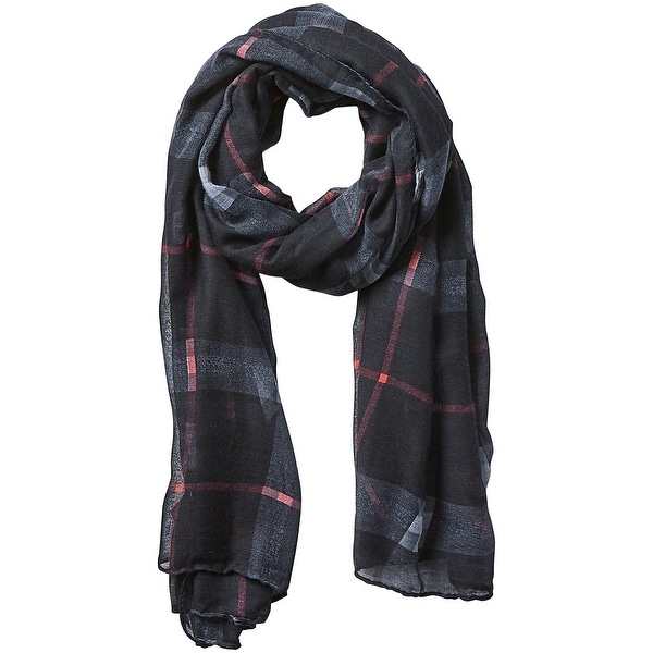 Tickled Pink Preppy Lightweight Plaid Scarf, Beige. Opens flyout.