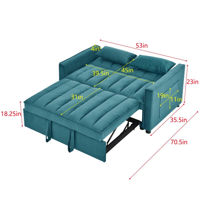Velvet Pull Out Sofa Bed
