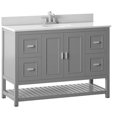 48" Bathroom Vanity with Large Countertop and Drawers