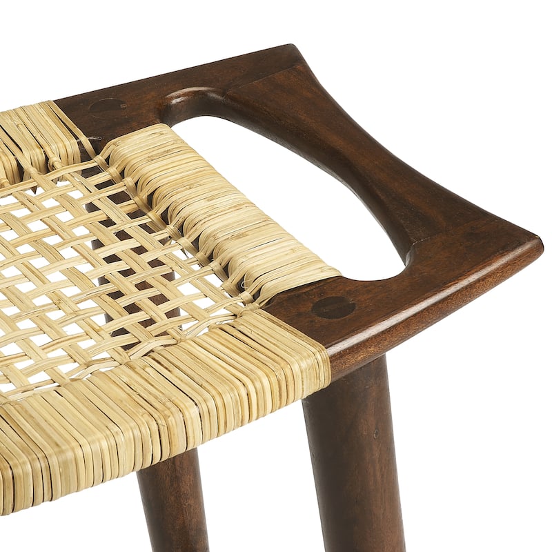 Butler Tristan Modern Wide Mango/Rattan Stool