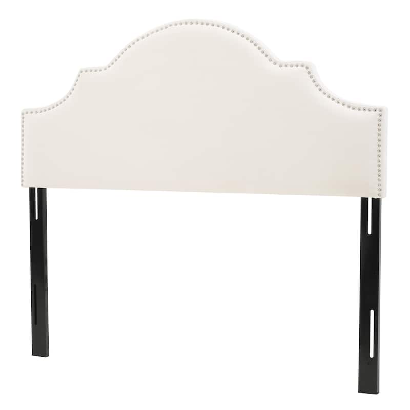 Roomfitters Adjustable Upholstered Headboard with Nailhead Trim for Queen and Full Size Bed