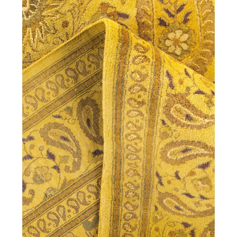 Overdyed One-of-a-Kind Hand-Knotted Area Rug - Yellow - 5' 9" x 8' 4"
