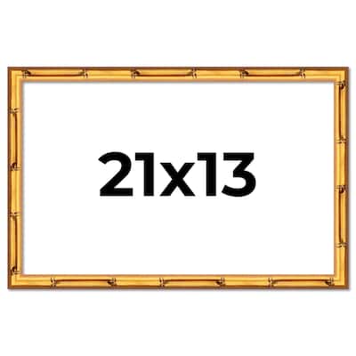 21x13 Frame Gold Bamboo Picture Frame Modern Photo Frame Includes UV Acrylic Shatter Guard Front Acid Free Foam Backing Board