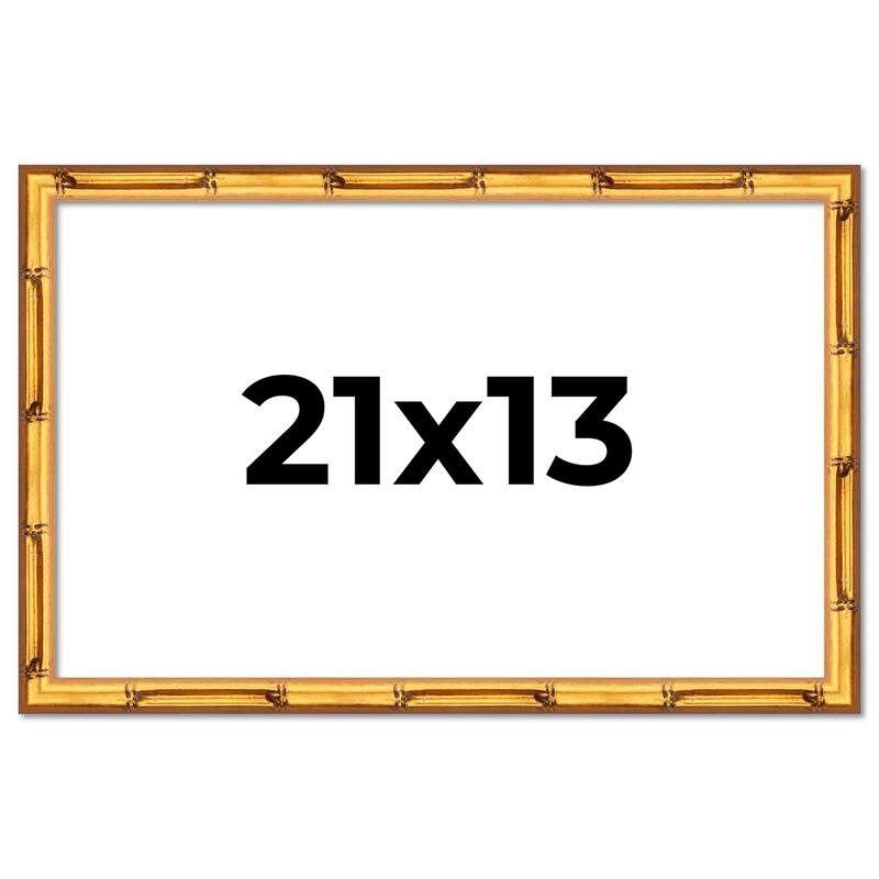 21x13 Frame Gold Bamboo Solid Wood Picture Frame | 1 Inch Moulding