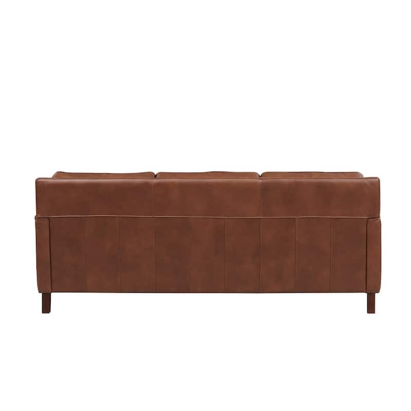 Hydeline Ashby Top Grain Leather Sofa With Feather, Memory Foam and Springs