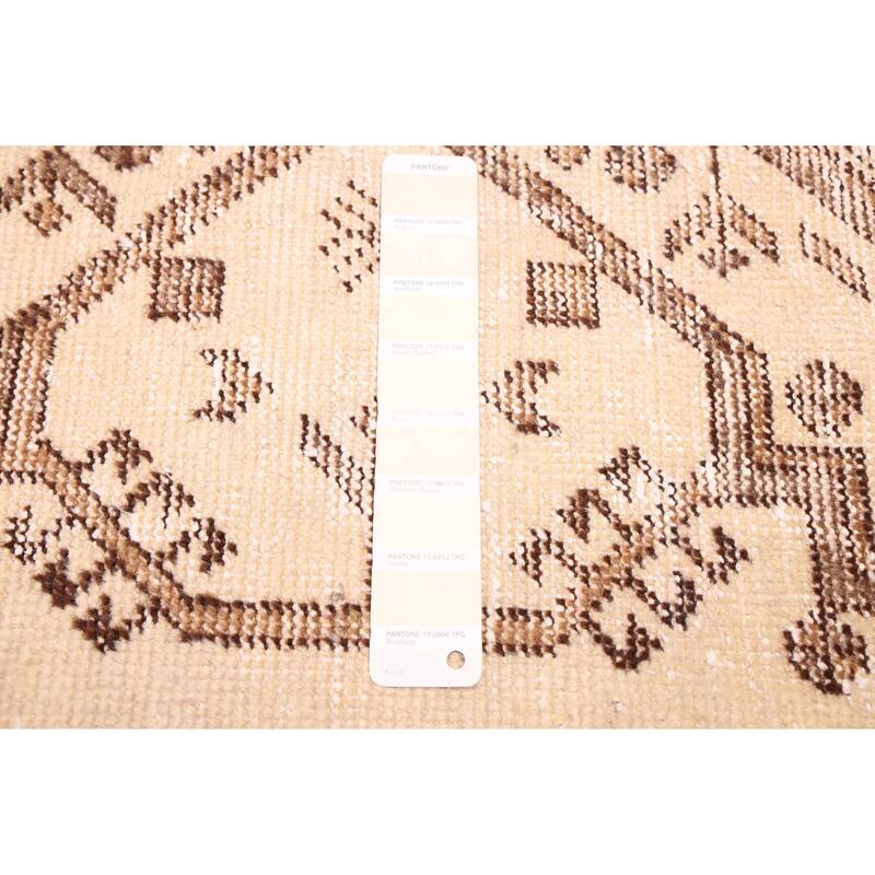 ECARPETGALLERY Hand-knotted Antalya Vintage Cream Wool Rug - 2'10 x 11'5