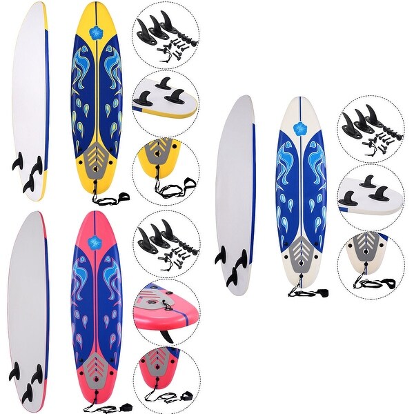 6' Surfboard Surf Foamie Boards Surfing Beach Ocean Body Boarding 3 Colors