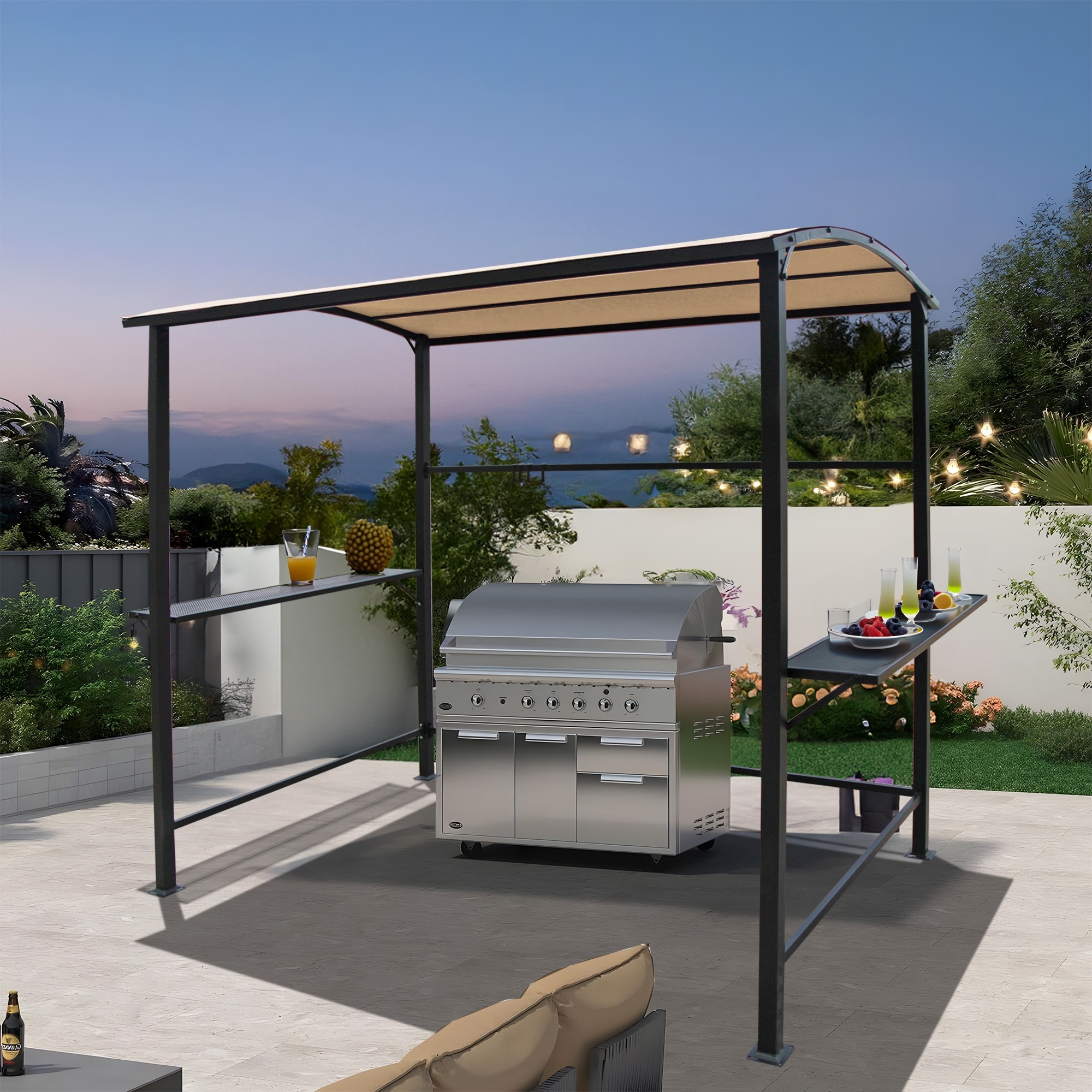 人気No.1 Steel ft. 8 x ft. 5 Outdoor Frame Canopy Gazebo Grill 小物