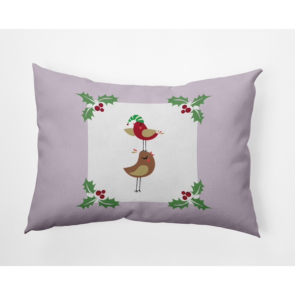 Christmas Birds Accent Pillow