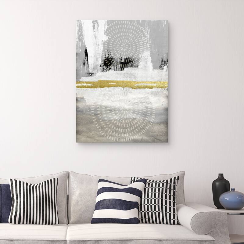 Grey & White Abstract by Nikki Chu Canvas Art Print