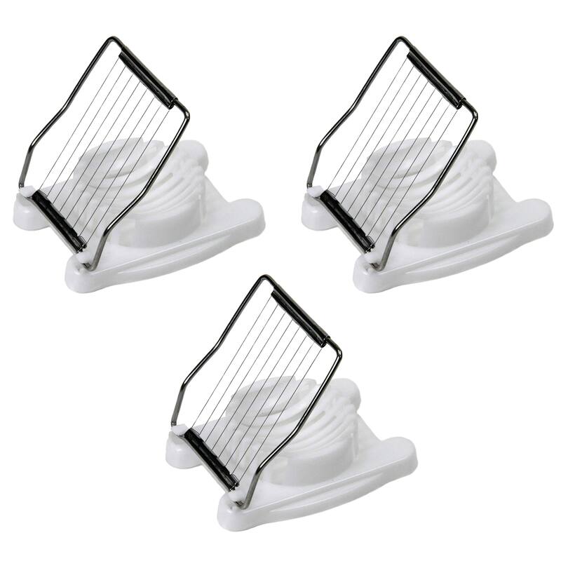 Chef Craft Stainless Steel Wire Egg Slicer - Cuts Oval or Round Slices - 3 Pack