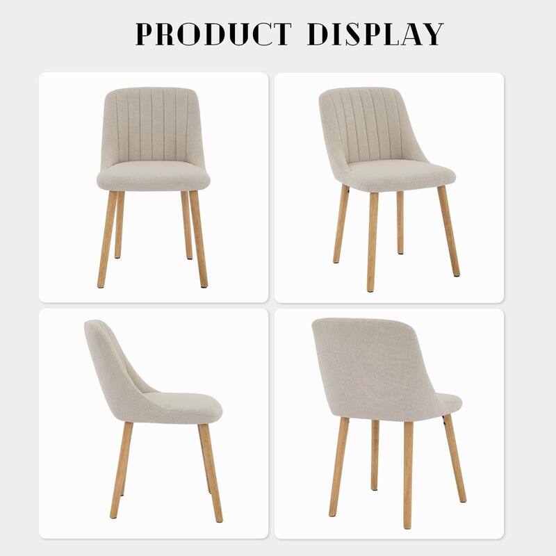 Set of 2 Modern Kitchen Upholstered Fabric Dining Chairs for Living Room, Bedroom