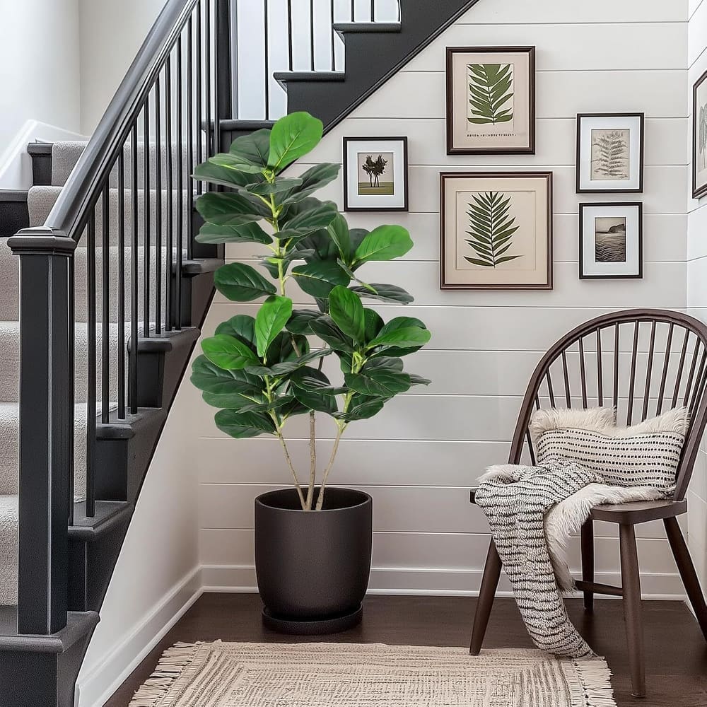 Fiddle Leaf Fig Artificial Tree Faux Floor Plant for Home Decor