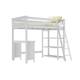 Max and Lily Twin High Loft Bed with Bookcase and Desk