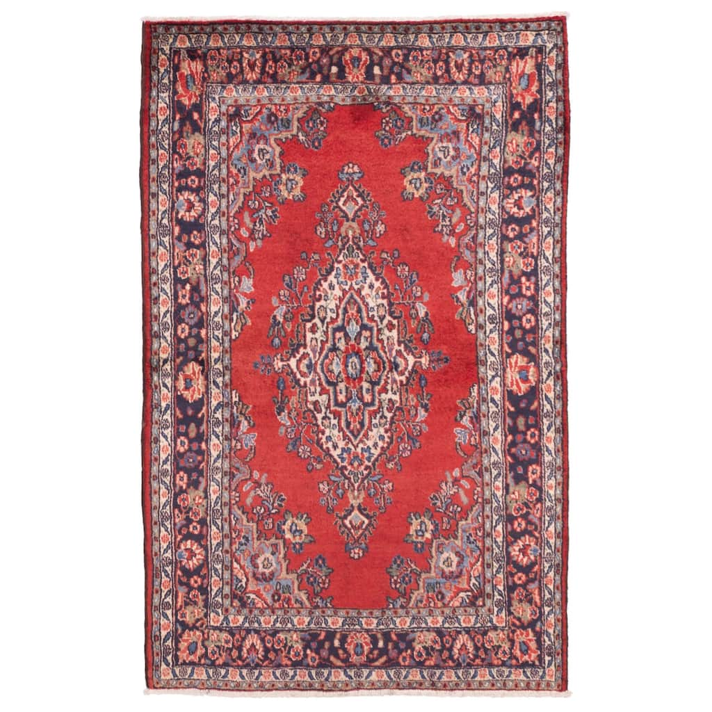 ECARPETGALLERY Hand-knotted Anadol Red Wool Rug - 4'2 x 6'7