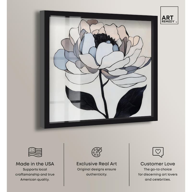 Gray Scale Flower II Shadowbox by Art Remedy