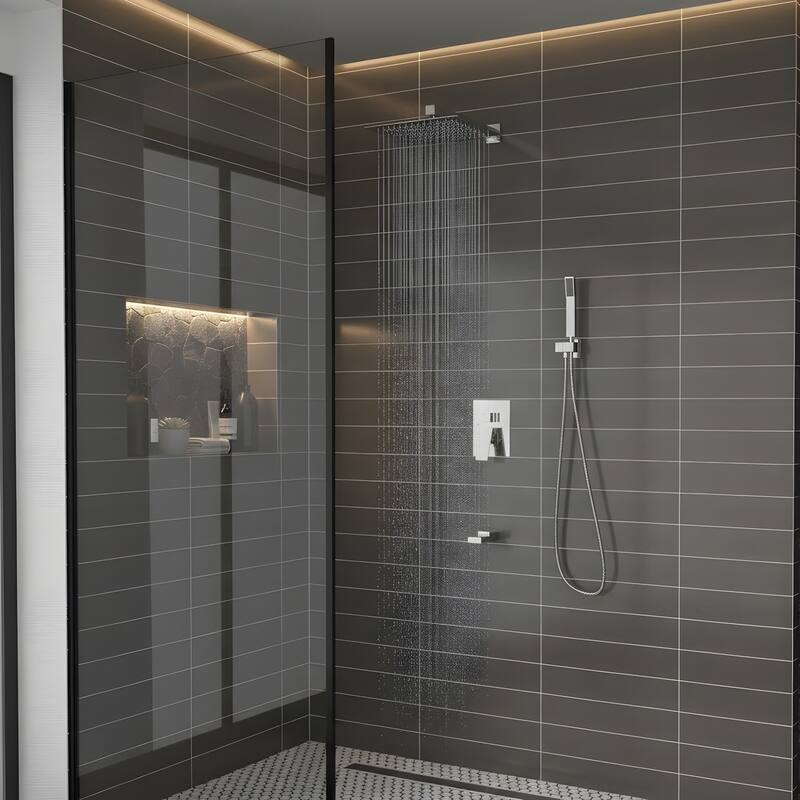 Minimalist Wall Mounted Dual Shower Head Shower Set