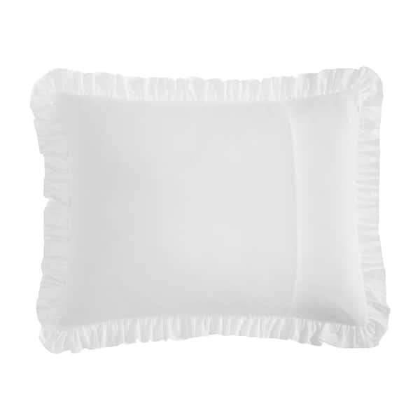Laura Ashley Eyelet Ruffle White Microfiber Comforter Set