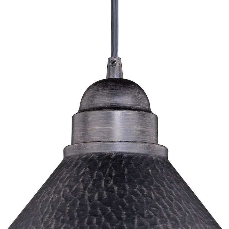 Outland 1-light Black/Goldtone Outdoor Barn Dome Pendant - 10-in W x 7.5-in H x 10-in D