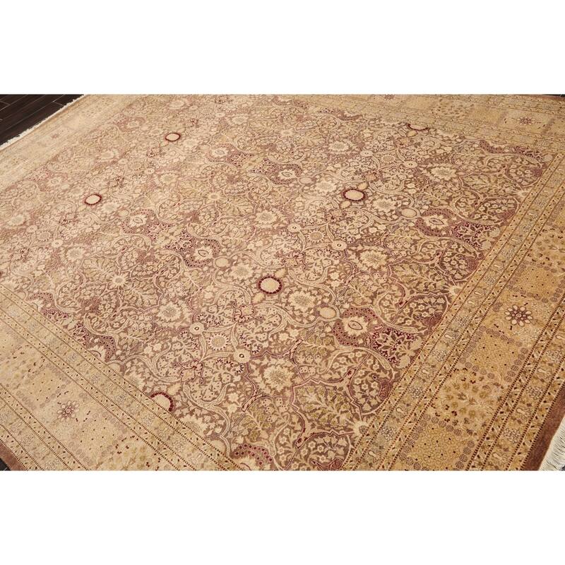 Hand Knotted Brown,Tan Persian Wool Oriental Area Rug (8x10) - 8' 1'' x 10' 2''