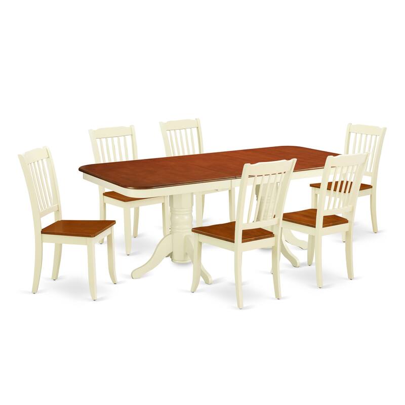 East West Furniture Modern Dining Table Set- a Rectangle Table and Dining Room Chairs, Buttermilk & Cherry (Pieces Option)