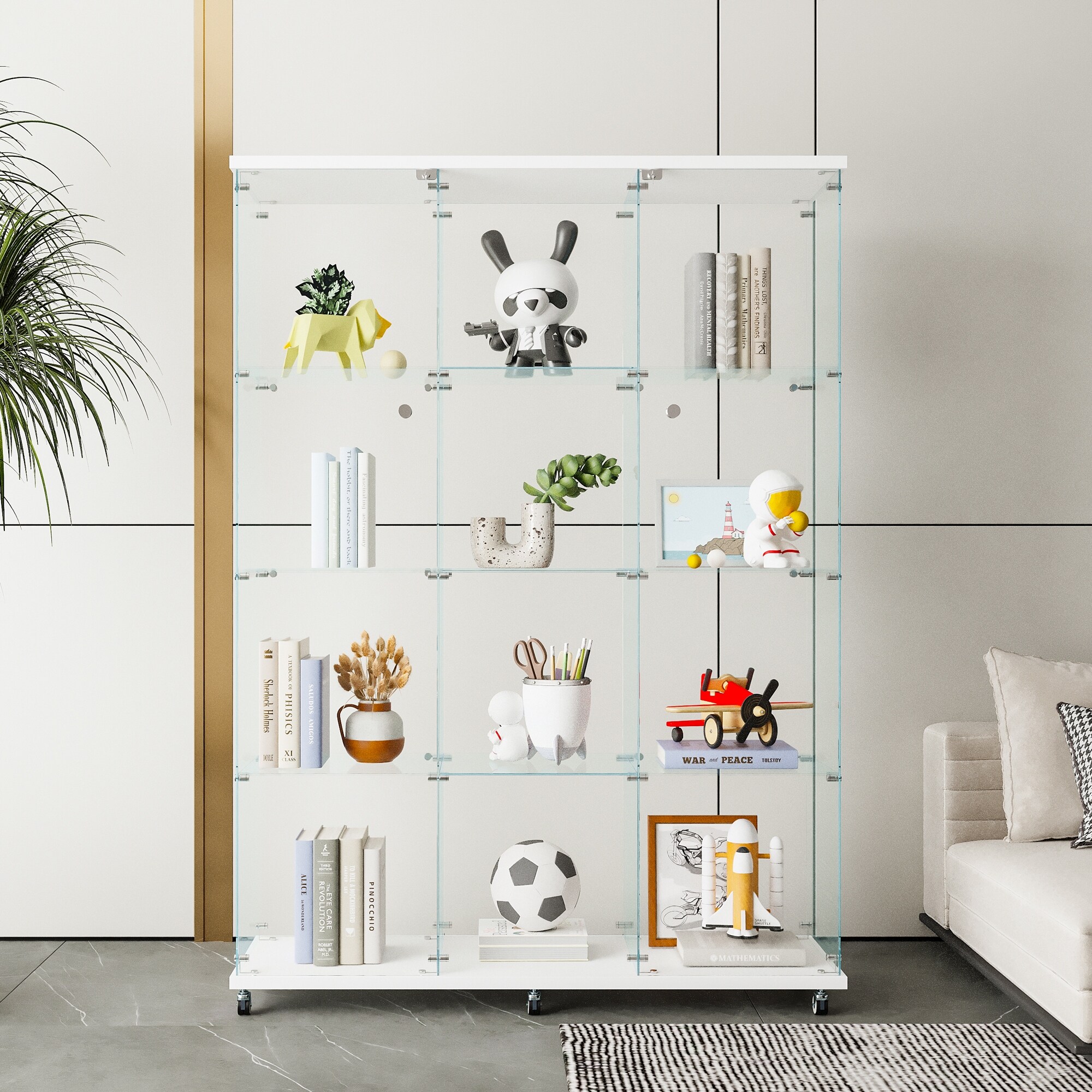 Glass Display Cabinet with 4 Shelves Extra Large Curio Cabinets On Sale Bed Bath Beyond 39002430