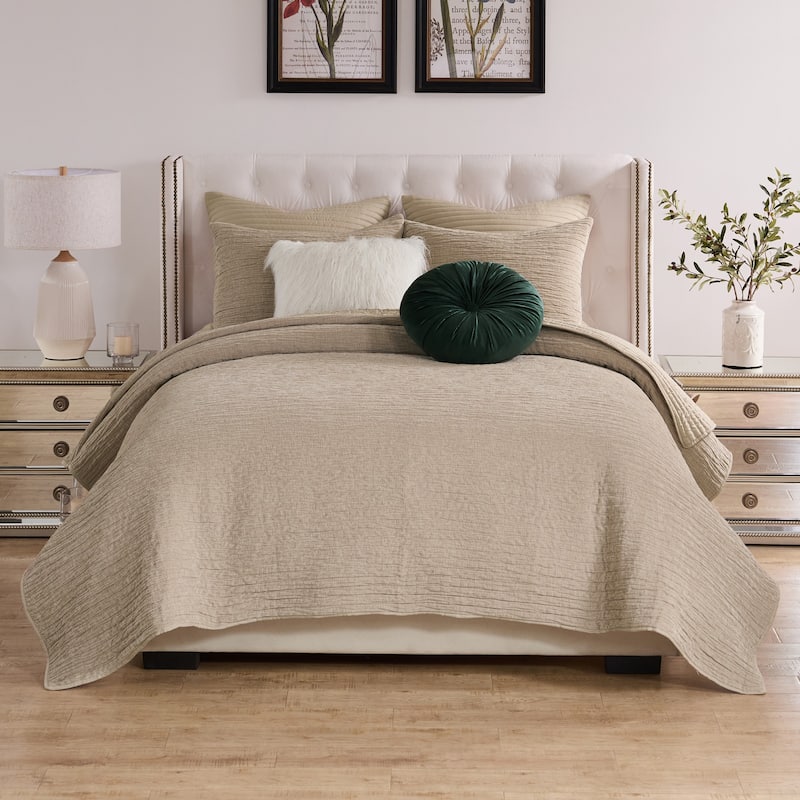 Greenland Home Fashions Velvet Crush Textured Plush Coverlet Set