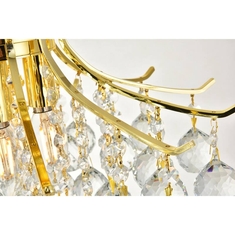 Somette 3-light Goldtone Flush-Mount Chandelier