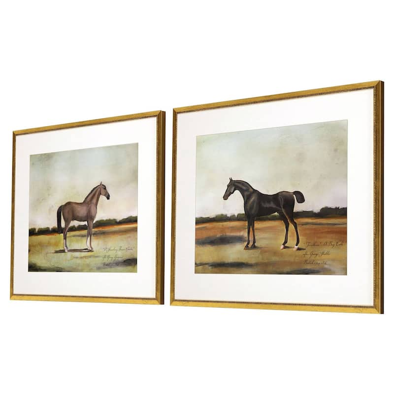 Equestrian III S/2 Framed Art Giclee Under Glass