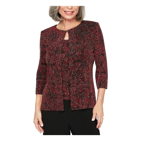 ALEX EVENINGS Black Sleeveless Top PM. Opens flyout.