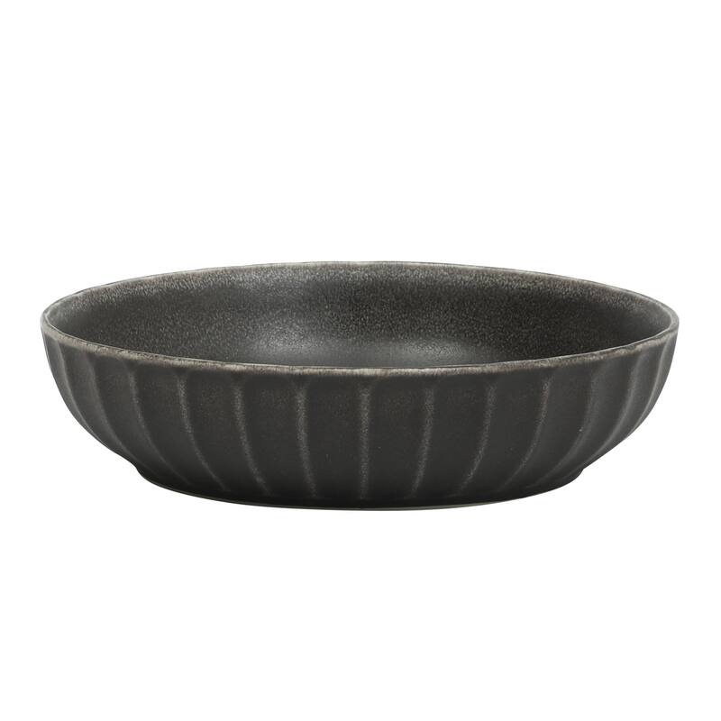 Gibson Elite Malibu Shore 16 Piece Scallop Stoneware Reactive Glaze (Service for 4) Ceramic Plates and Bowls Dinnerware Set